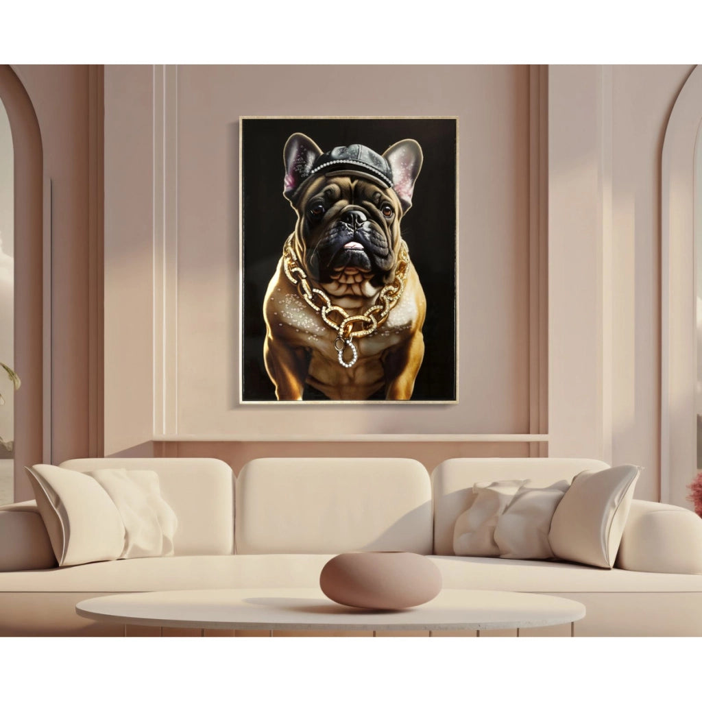 Stampa su Tela Cane 10, Multicolore, Legno, 62x4x82 cm