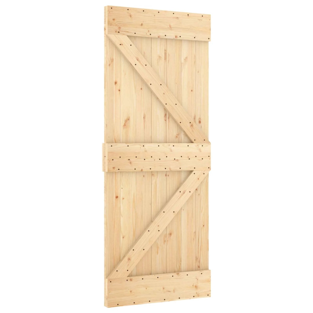 Porta scorrevole NARVIK Naturale e Nero 85 x 210 cm (152,5 cm) 3445228