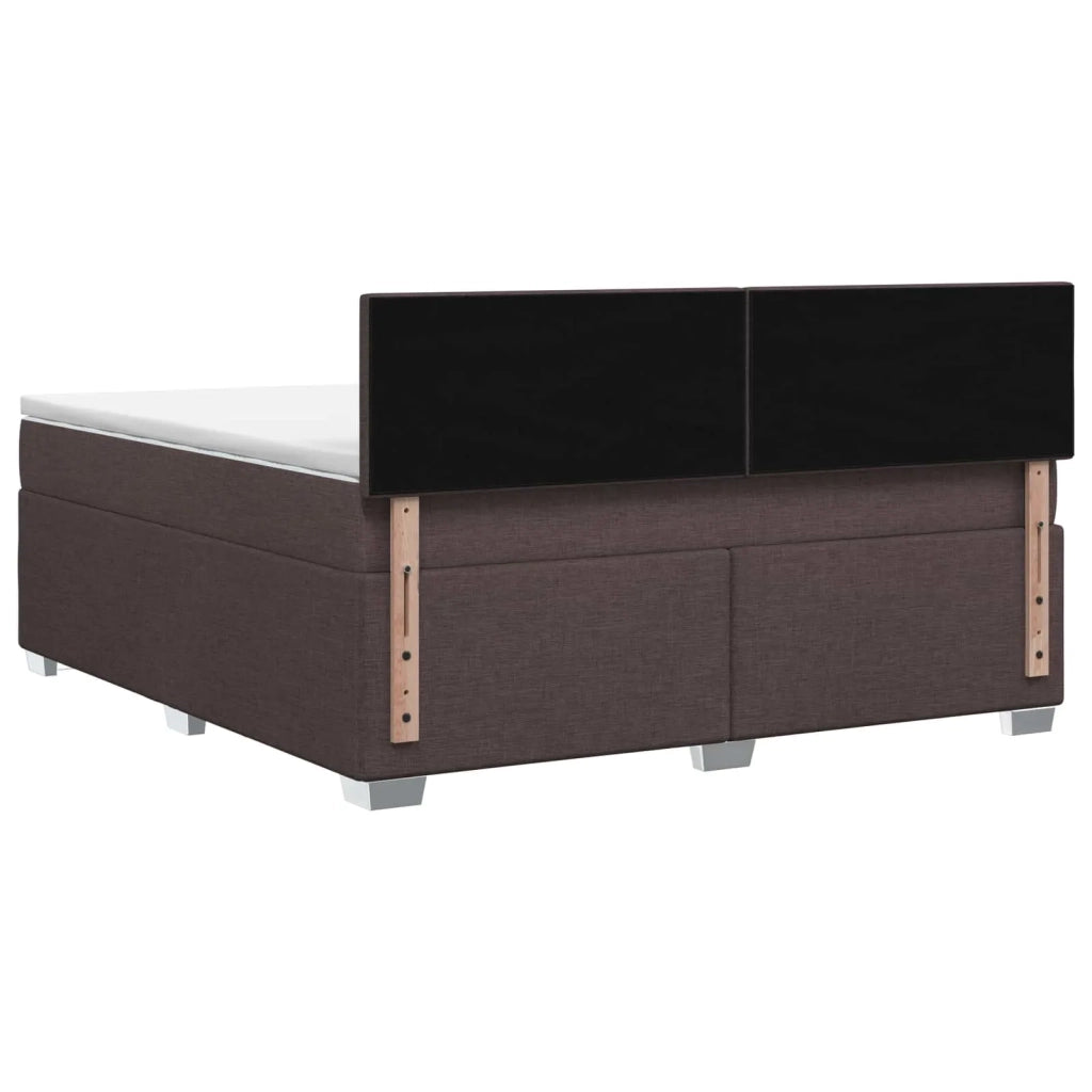 Letto con Box Spring, Materasso e LED Marrone Scuro Tessuto 3452011