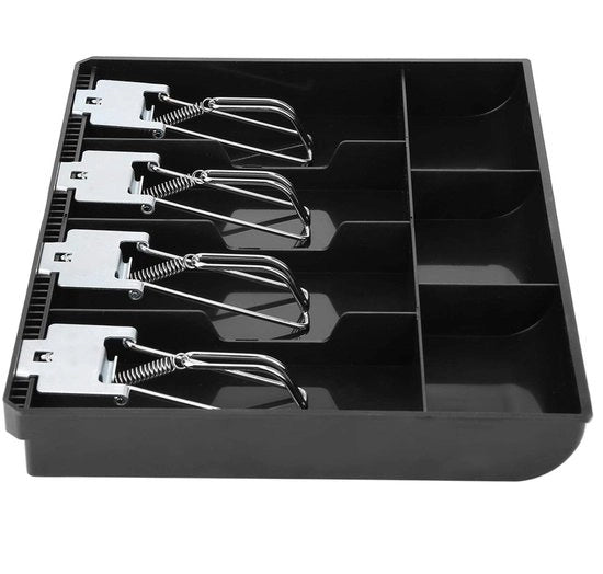 Cassa per Banconote 32,2 x 24,5 x 3,5 cm - Organizzatore di Denaro - 4 Compartimenti per Banconote/3 Compartimenti per Monete - Leggero/Duraturo - Ideale per Scuola/Commercio - Adatto per Contanti - Cassa per Contanti