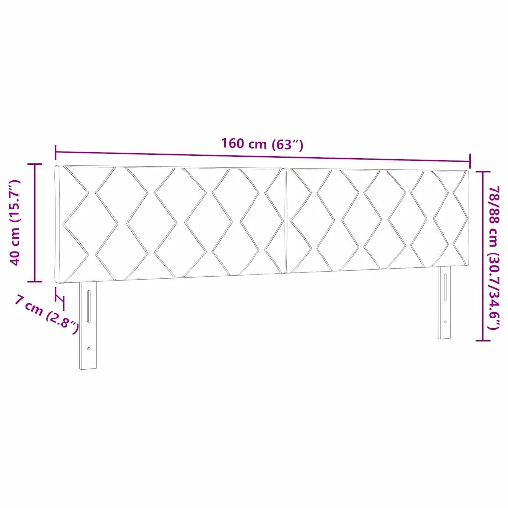 Testiera | Testata Grigio chiaro 160 cm Tessuto