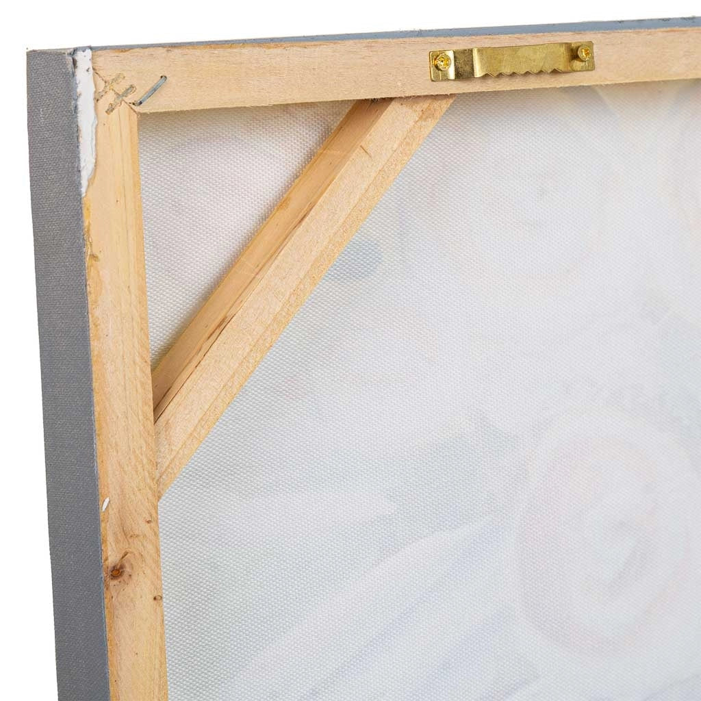 Quadro dipinto a mano con rilievo bianco 80x80x3h