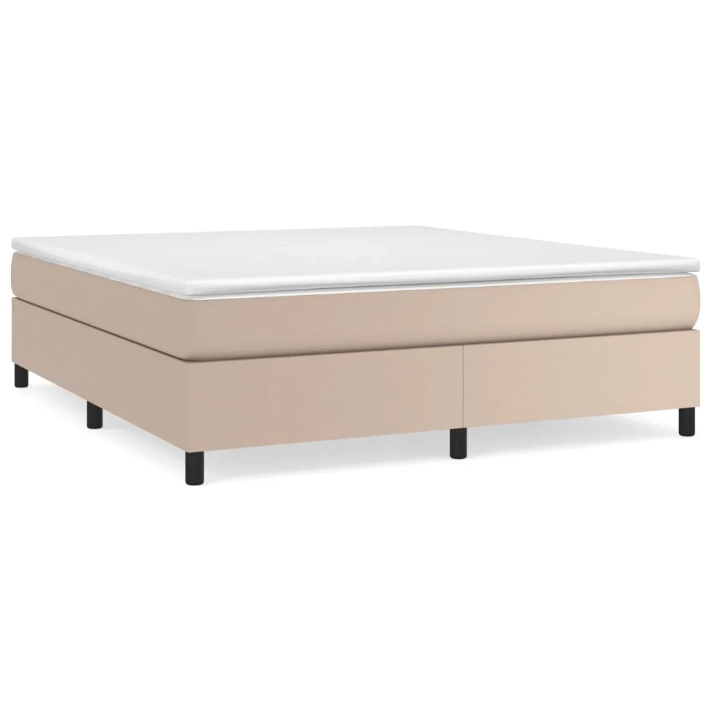 Letto matrimoniale | Letto per adulti | Struttura Letto a Rete a Molle Cappuccino 160x200 cm in Similpelle