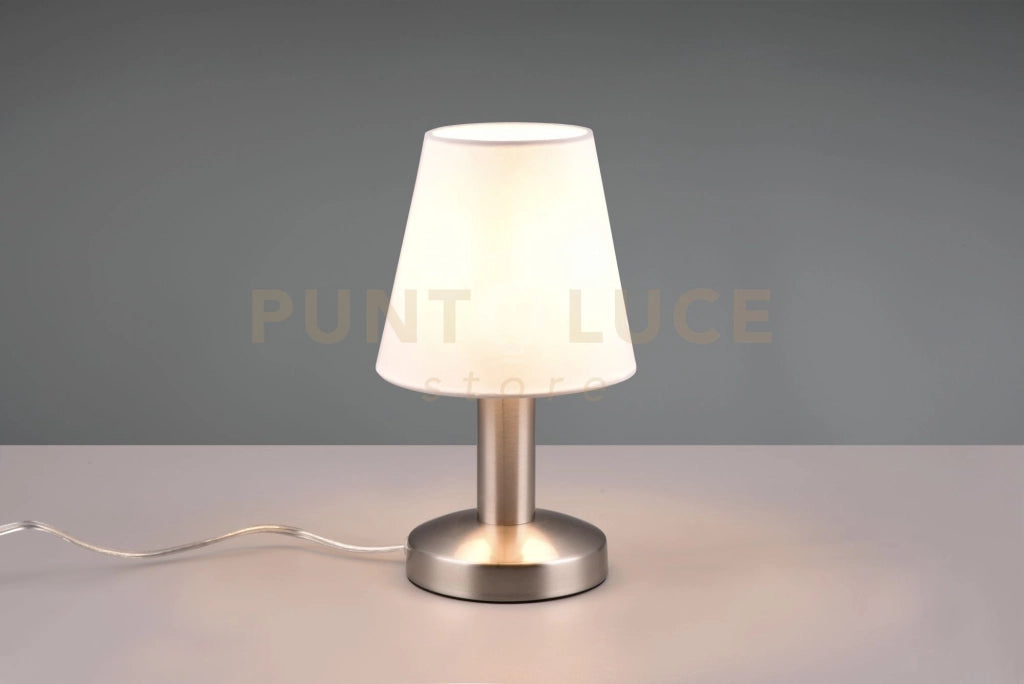 MATS II LAMPADA ACCIAIO PARALUME BIANCO H.24CM 1 LUCE ATTACCO E14