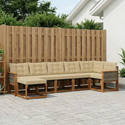 Set di divani da esterno con cuscino 7 pcs Naturale e Beige 3382093