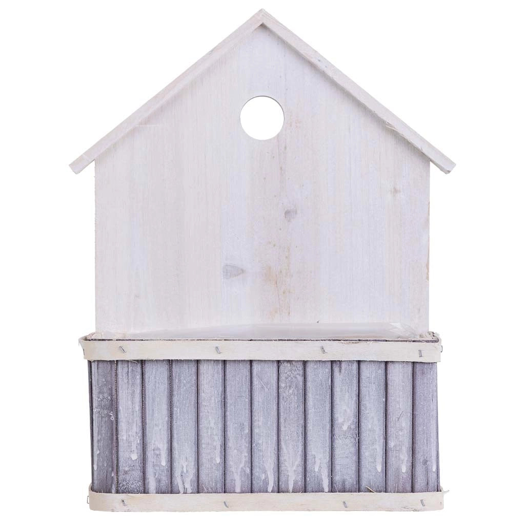 Supporto per fioriera quadrato in bambù grigio 27x13x33/11H cm