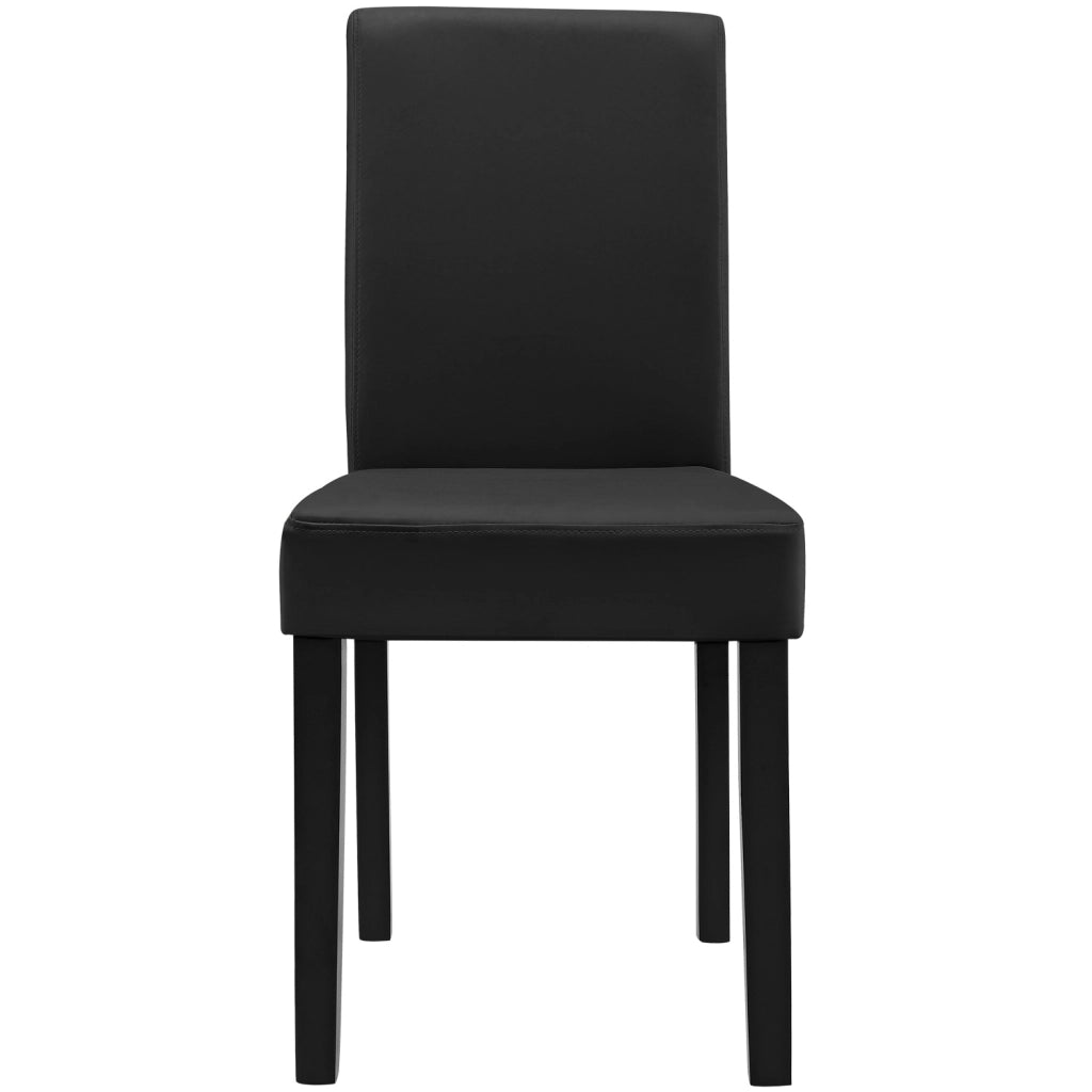 Set Pranzo con Tavolo 140x90 cm e 6 Sedie in Similpelle - Effetto Rovere Bianco / Nero [en.casa]