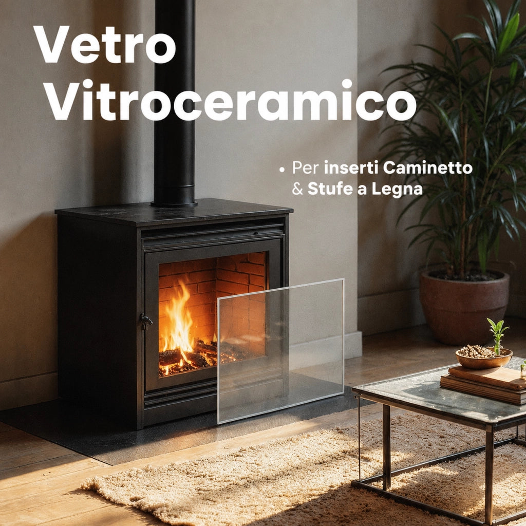 551 x 481 x 4 mm - Vetro per stufa a legna - vetro camino di ricambio - vetro per caminetto resistente al fuoco - France Vitre
