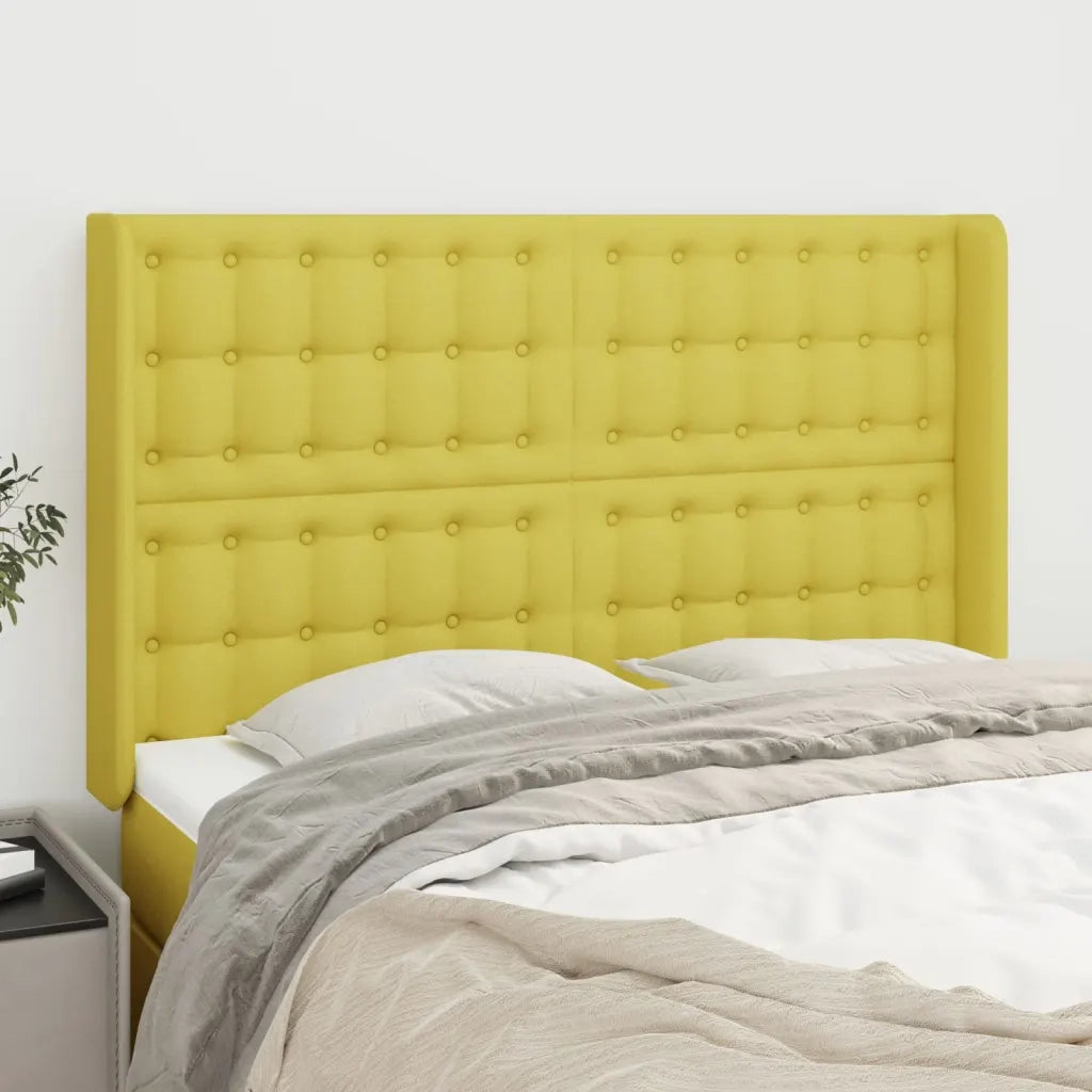 Testiera ad Orecchio Verde 147x16x118/128 cm in Tessuto
