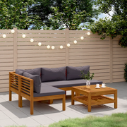 Set Divani da Giardino 5 pz con Cuscini in Massello di Acacia 3086919