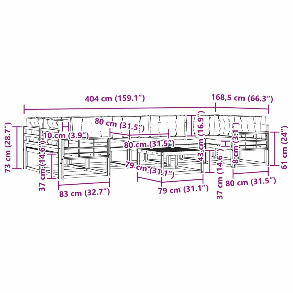 Set di divani da esterno 6 pz Bianco e Beige 3386212