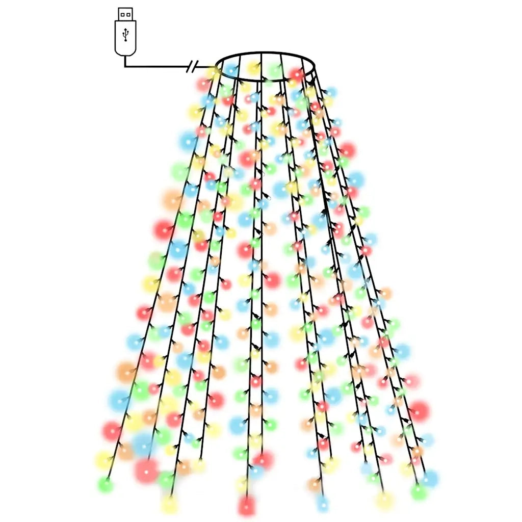 Rete di Luce per Albero di Natale 180 LED Multicolore 180 cm CFW4385413