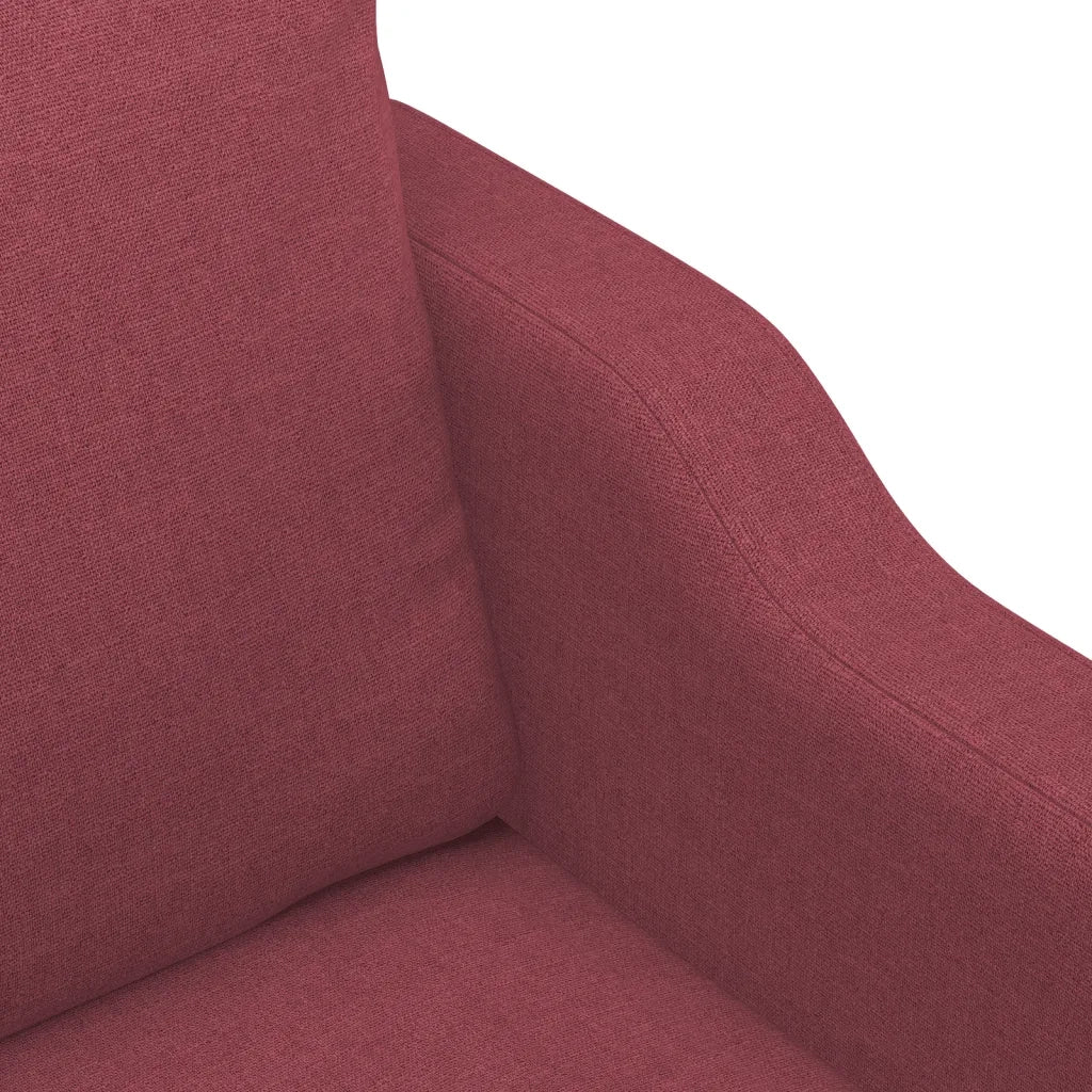 Set di Divani 4 pz con Cuscini Rosso Vino in Tessuto