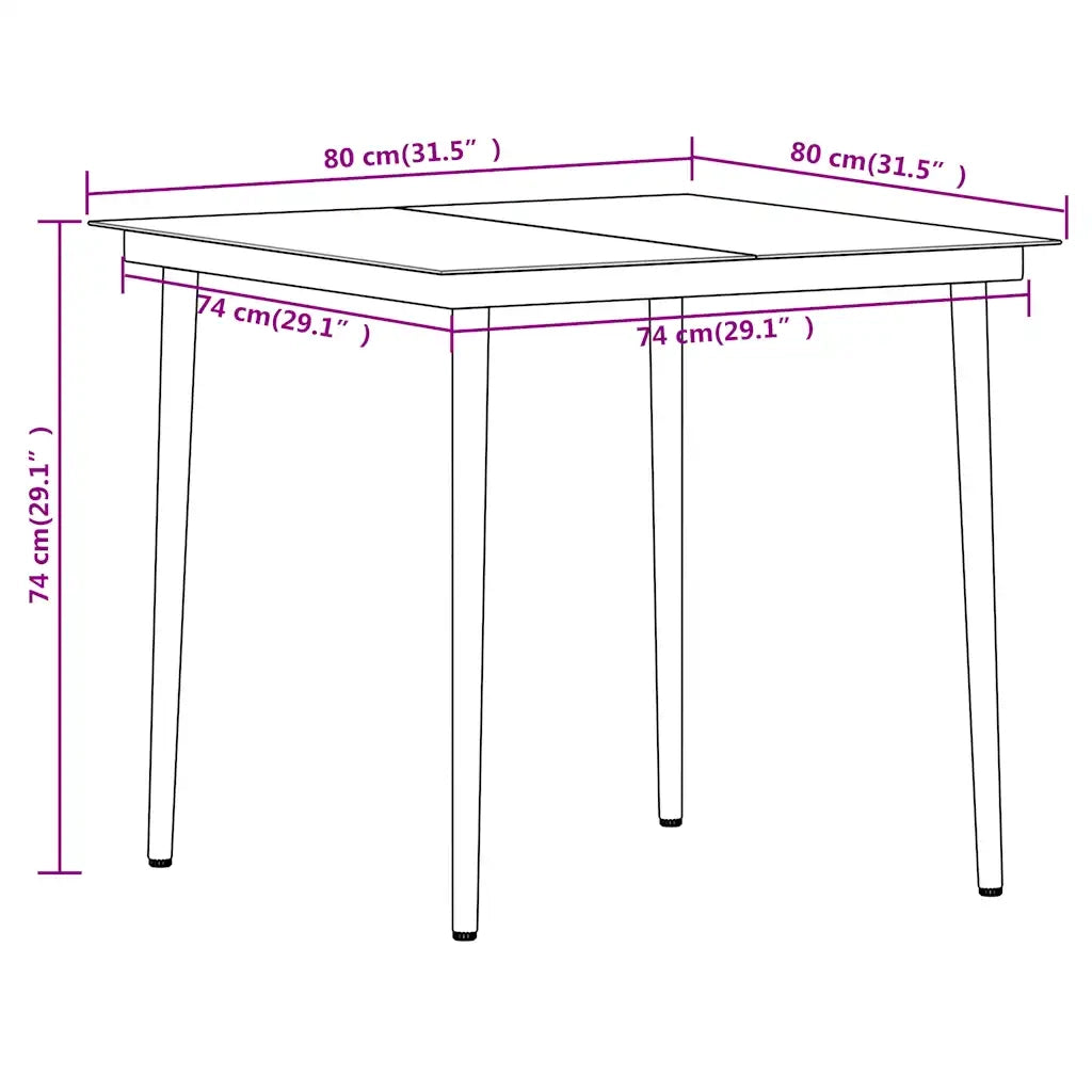 Set Mobili da Pranzo per Giardino 3 pz Nero 3099203