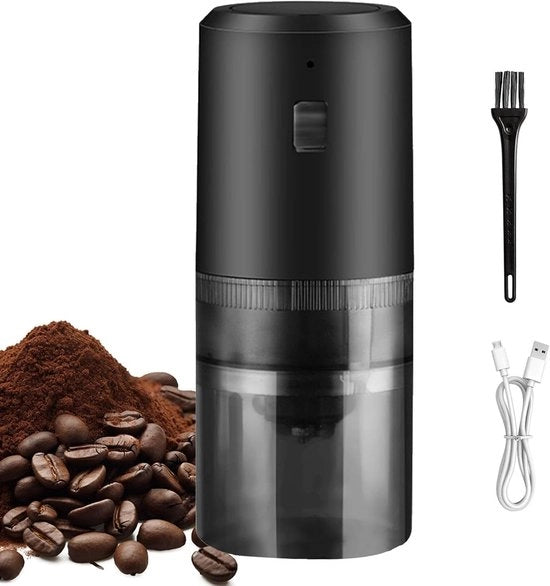 Macchina per caffè - Molino per caffè - Caffettiera portatile - Macchina per caffè con funzione di moka - Leggera e facile da utilizzare - Nero
