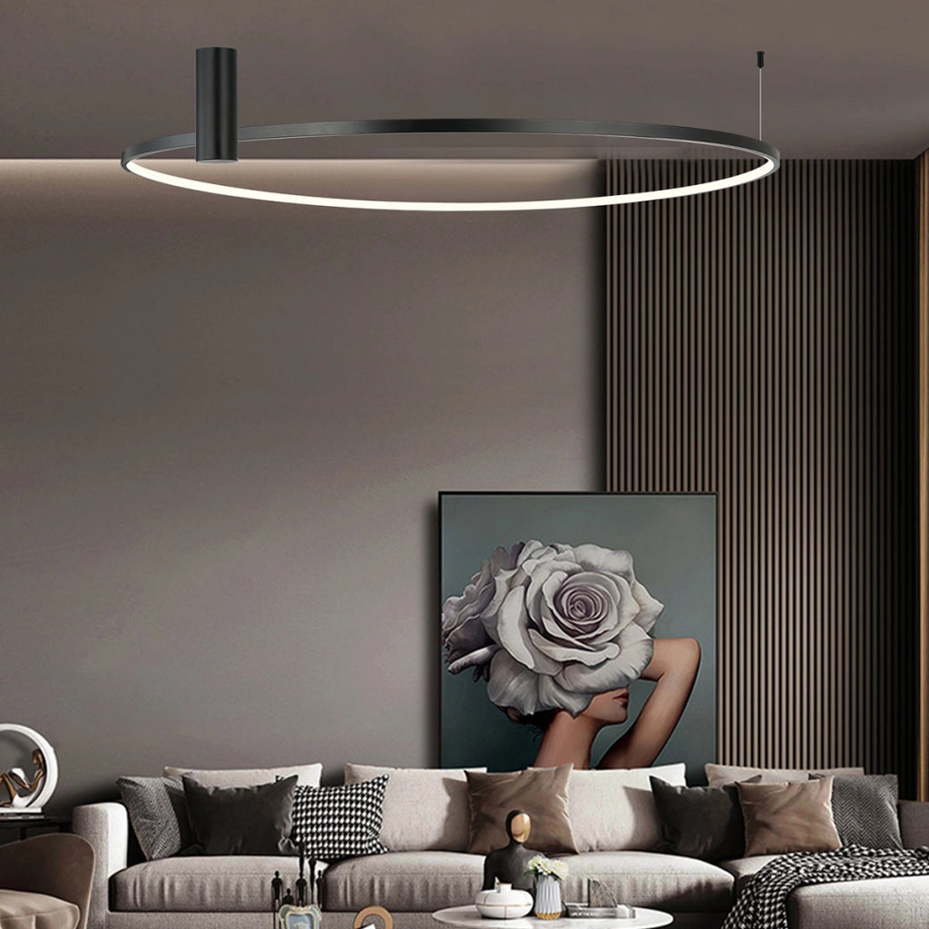 Plafoniera LED Ring CCT 50W Ø90cm nera Light Prestige