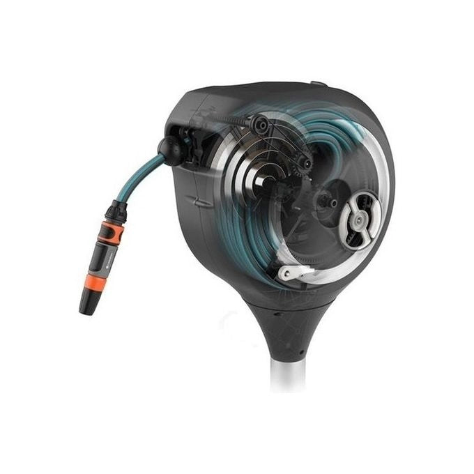 Gardena 18607-20 Avvolgitubo RollUp S per Terrazza con Tubo 15 m Tecnologia RollUp e Riavvolgimento Automatico colore Bianco