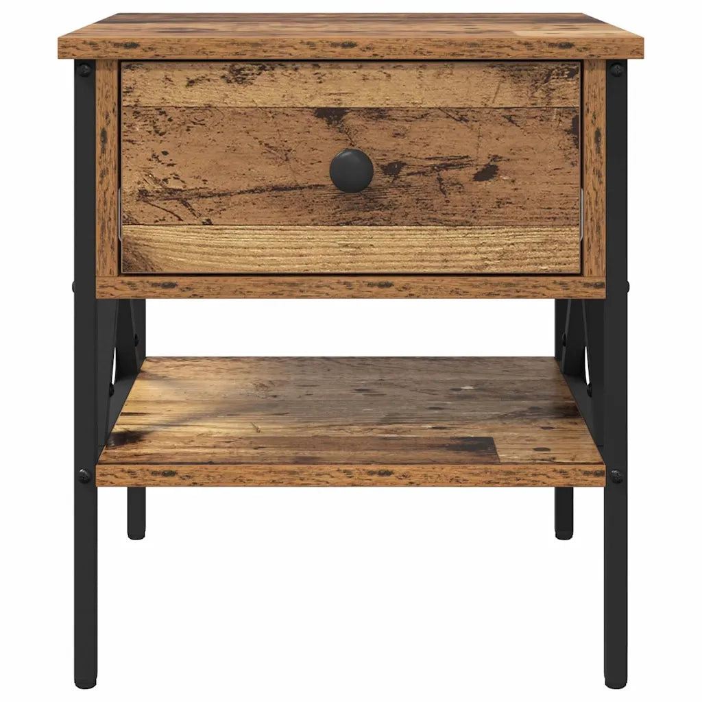 Comodino con cassetto 2 pcs Legno vecchio 40 x 42 x 45 cm 871223