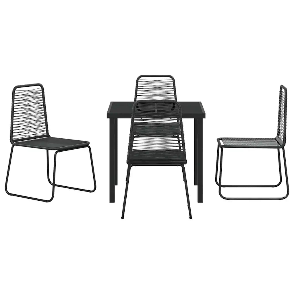 Set da Pranzo per Giardino 5 pcs Nero 3379388