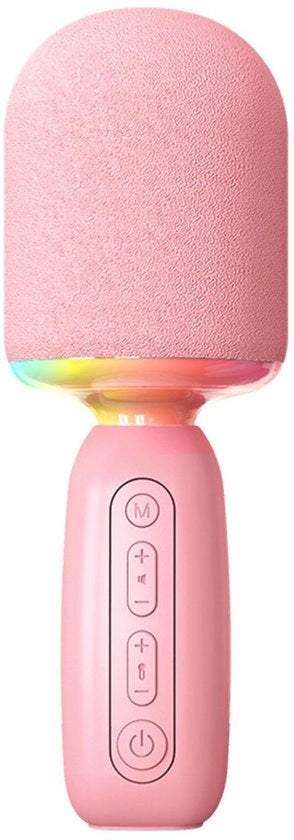 Microfono Karaoke a Bluetooth 5.3 con Luce RGB - Batteria 1200mAh - Supporto per Carta di Memoria fino a 128GB - Funzione di Modulazione della Voce - Karaoke