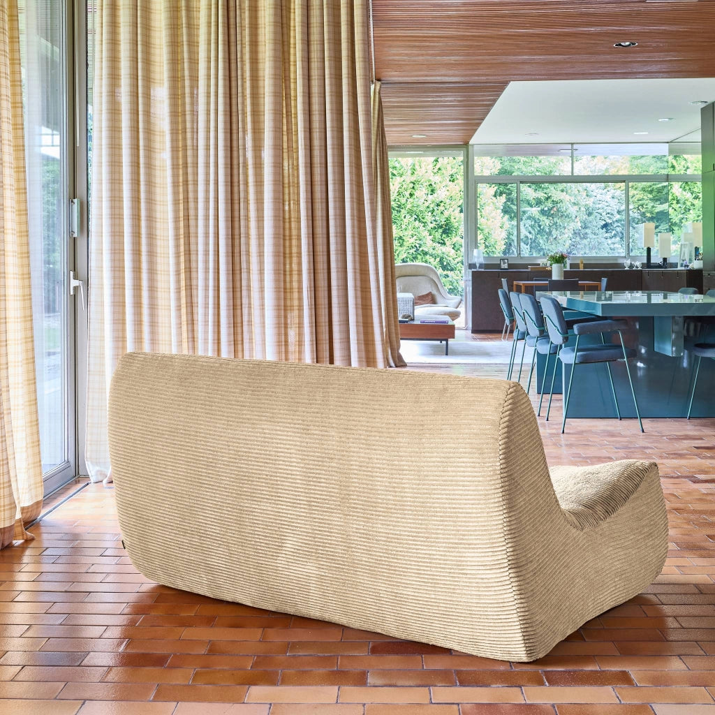 Poltrona in velluto a coste, 2 posti, beige scuro
