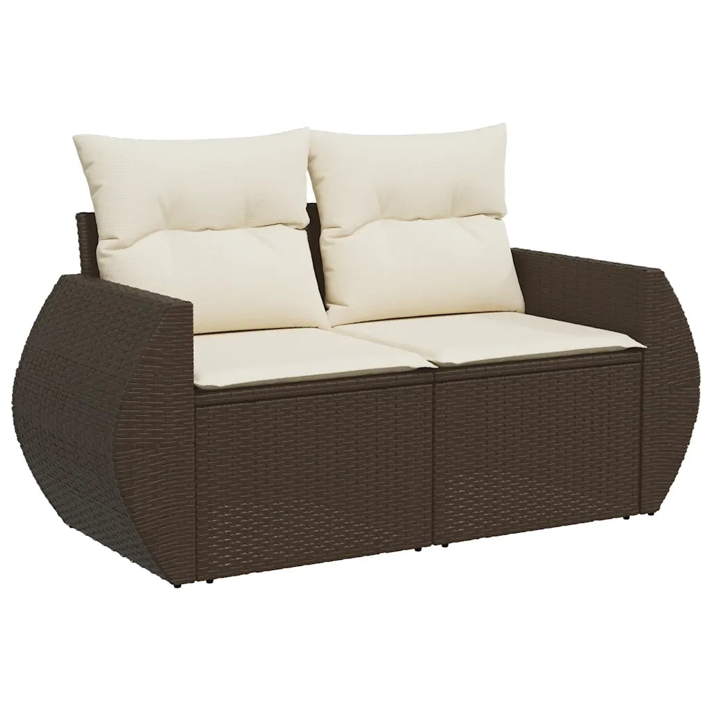 Set Divani da Giardino 9pz con Cuscini Marrone in Polyrattan 3326614