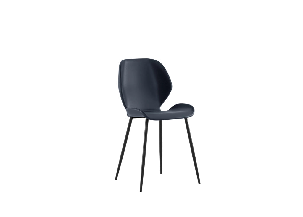 Sedia da pranzo Diana con seduta in soft-touch petrolio e gambe in metallo nero, design vintage moderno - Sedia living di alta qualità