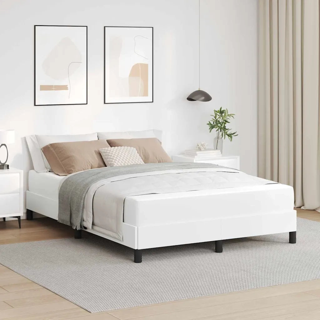 Struttura del letto-Giroletto-Rete del Letto Bianco Puro 160 x 200 cm Tessuto