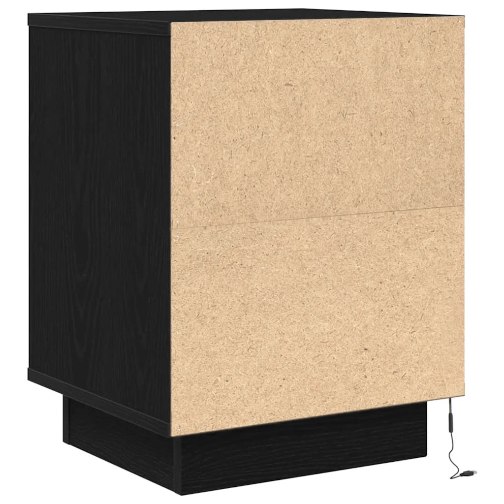 Comodino con Luci LED Nero 38x34x50 cm 861285