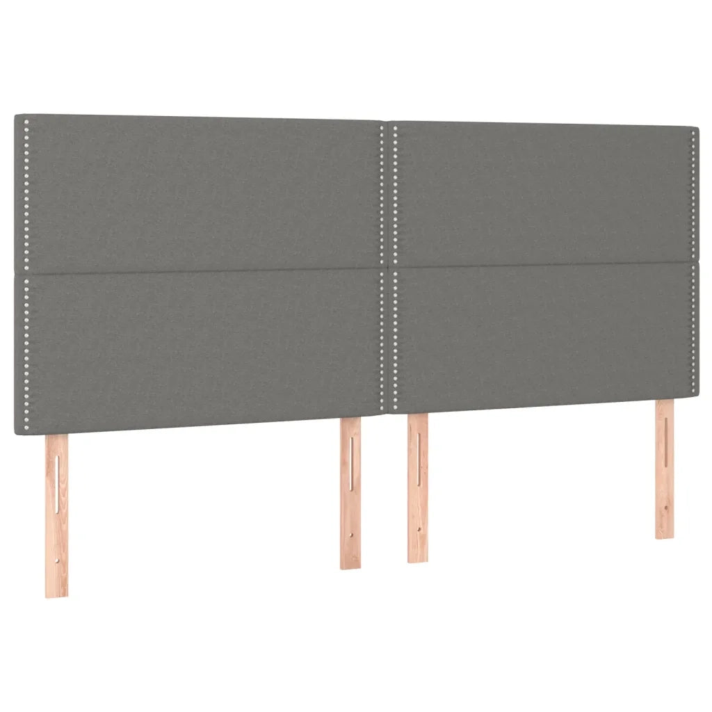 Testiera | Testata Grigio Scuro 200x5x118/128 cm Tessuto