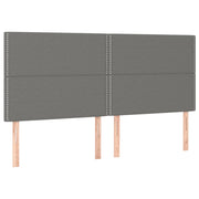 Testiera | Testata Grigio Scuro 200x5x118/128 cm Tessuto