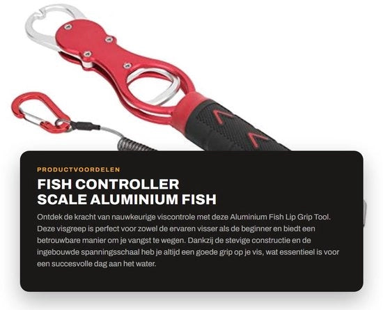 Visgrijper con Scala di Tensione - Manico in Alluminio - Duraturo e Robusto - Peso Leggibile in Modo Semplice - Alta Elasticità del Valtouw - Scala di Pesatura del Pescato