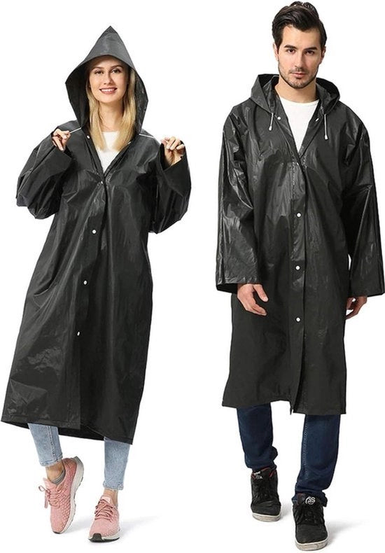 Regolabaricatore trasparente per donne e uomini - Riciclabile e impermeabile - Cappotto EVA - Respirante - Accessori per la pioggia per camminare e andare in bicicletta - Set da 2