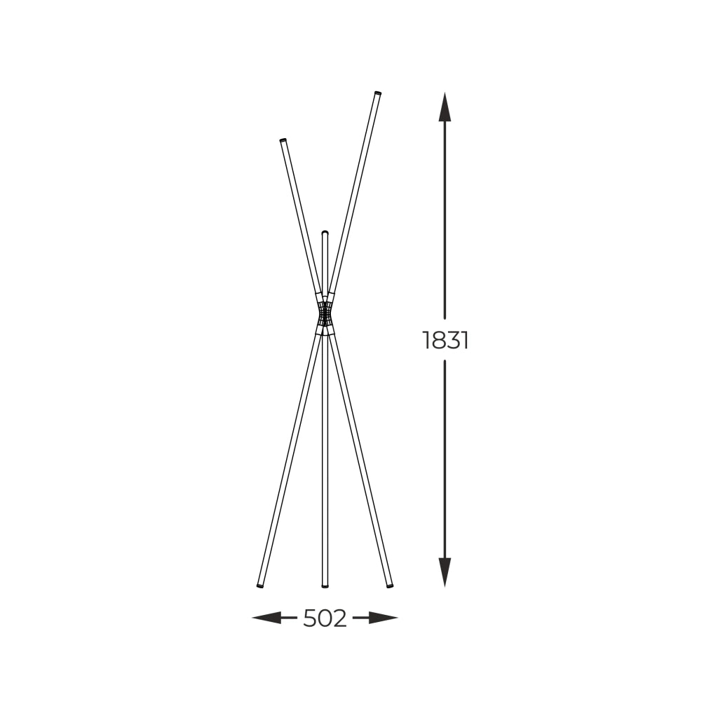 Lampada da terra treppiede LED 24W 3000K nera Lautaro Zuma