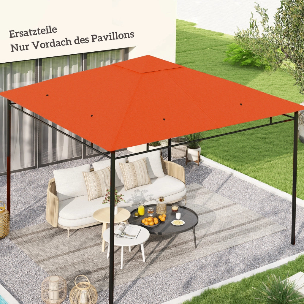 Tetto sostitutivo per gazebo da giardino ¨C Minimal ¨C Poliestere, 2.98x2.95 m, arancione