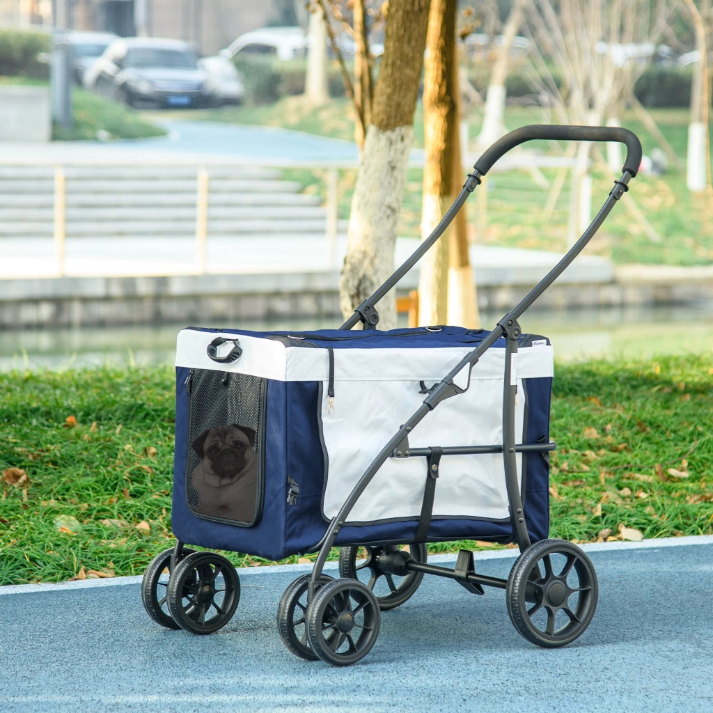 Casetta per Cani Pieghevole con Carrello ¨C zephmum ¨C Blu