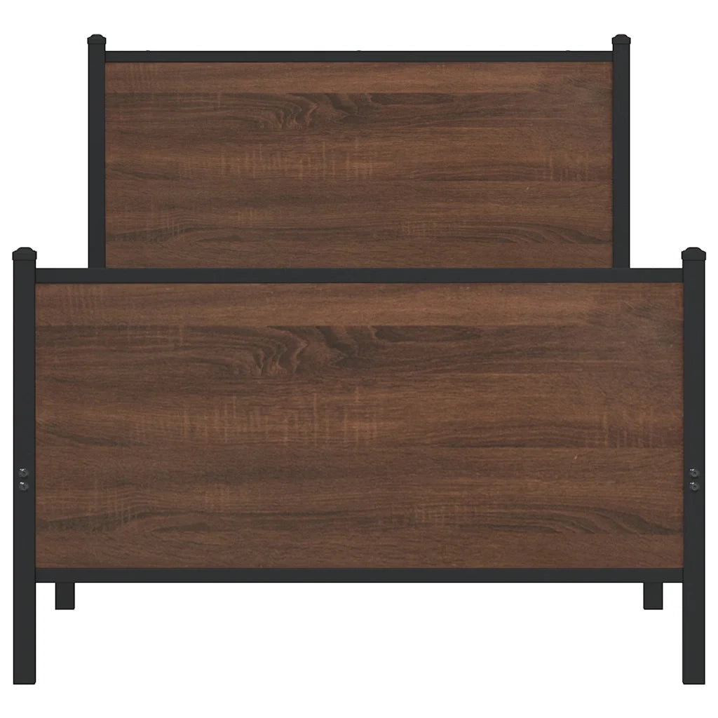 Giroletto senza Materasso in Metallo Rovere Marrone 100x200 cm 4007778