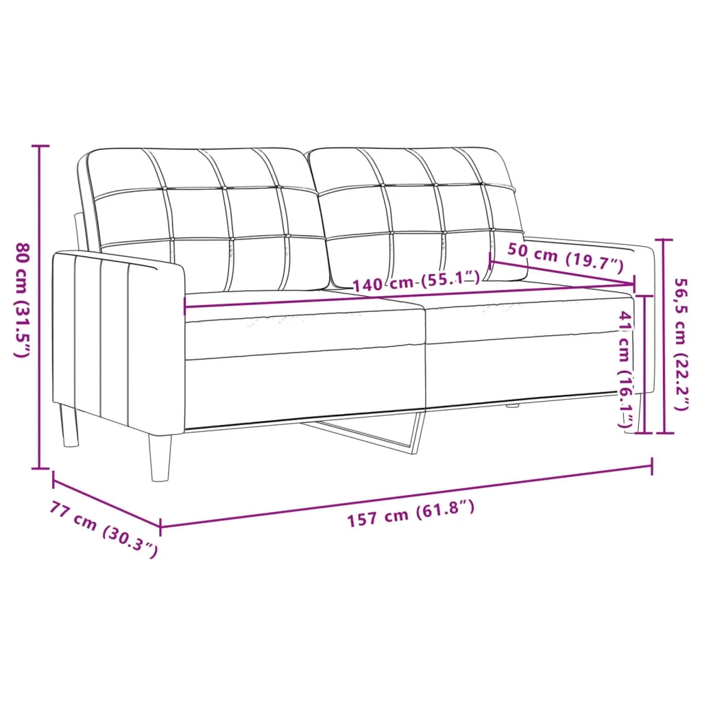 Divano a 2 Posti-Sofa 2 Posti Rosa 140 cm in Velluto 499142