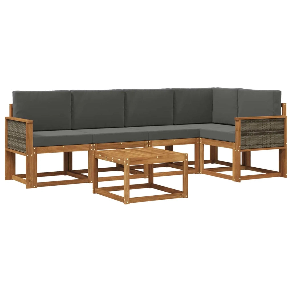 Set di divani da esterno 6 pz Naturale e Antracite 3385228
