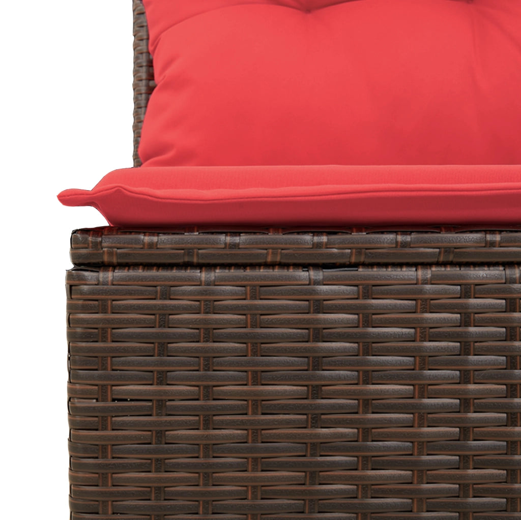 Divano da giardino con cuscini 4 posti marrone in polyrattan 366227
