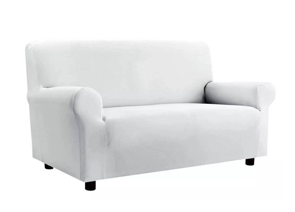 Copridivano Elasticizzato Antimacchia Modello Zeno Colore Bianco - 2 Posti - Bianco