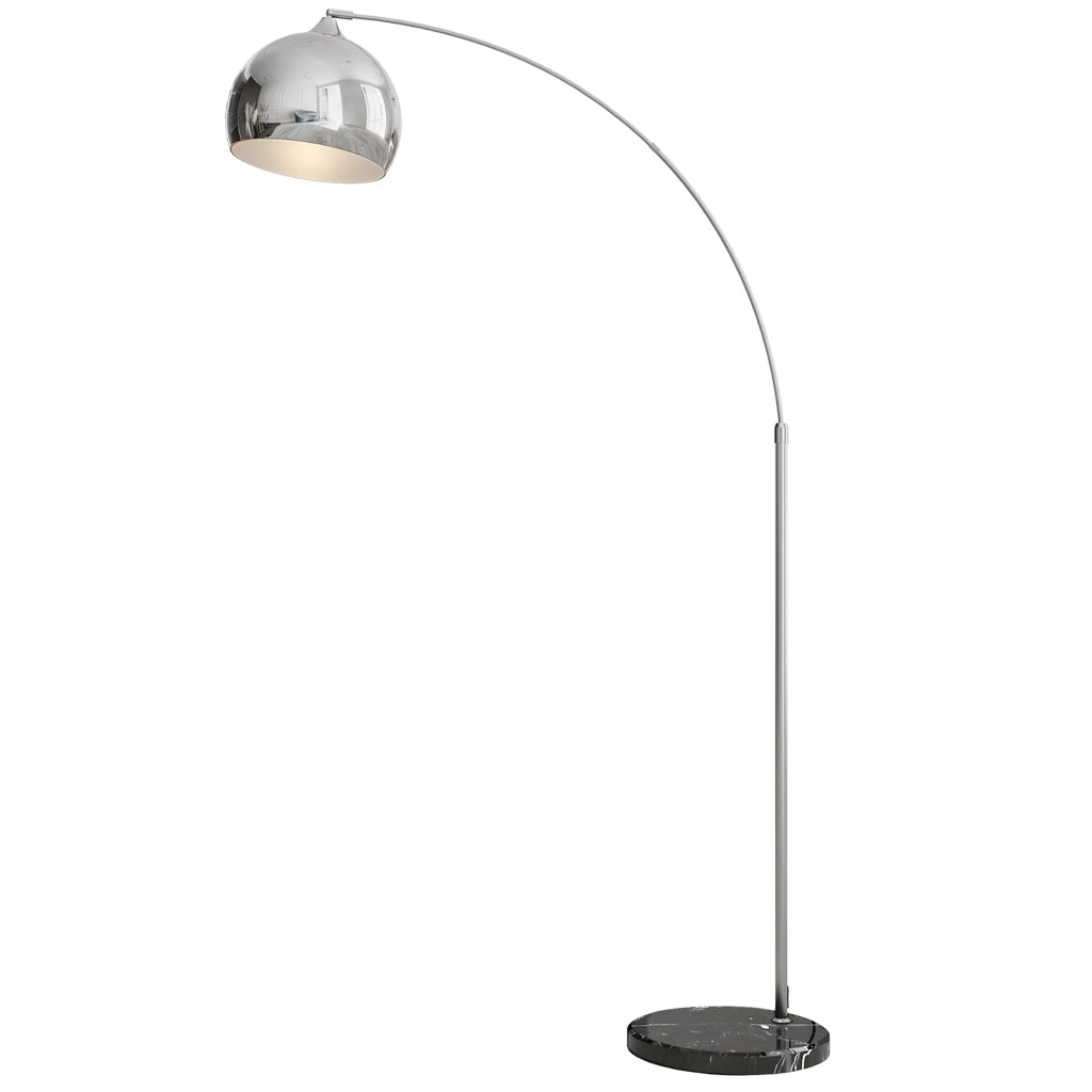 Lampada da terra ad arco regolabile ¨C Xylo ¨C base marmo stile vintage nero grigio 170-180cm