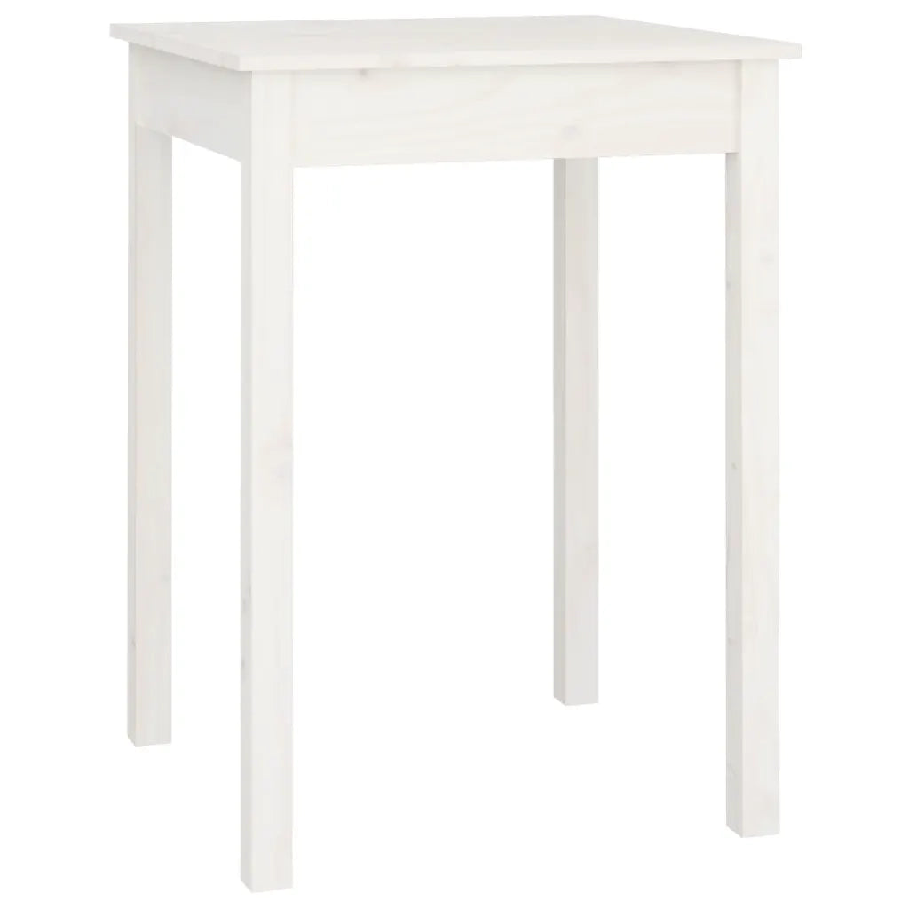 Tavolo da Pranzo Bianco 55x55x75 cm in Legno Massello di Pino 814255