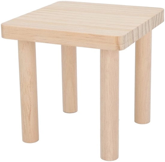 Piattaforma per Hamster in Legno - Giocattolo per Hamster - Adatto per Syrischi - Caratteristiche Decorative - Dimensioni 11.5x11.5x11.5cm - Legno di Pino di Qualità - Giocattolo per Hamster