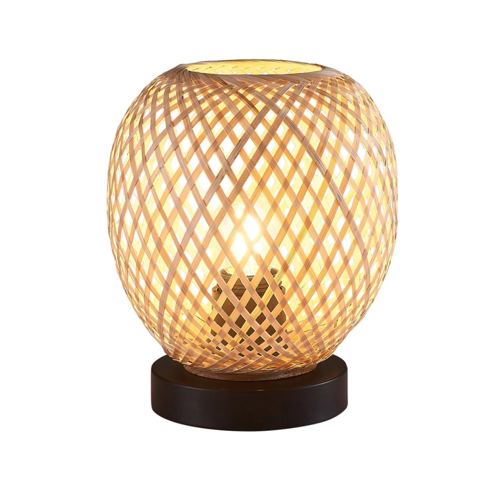 Lampada da tavolo boho ZANZIBAR beige/nera E27 Polux
