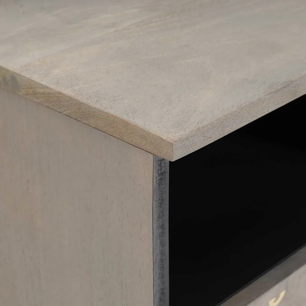 Mobile TV-Credenza TV-Console TV Grigio 70 x 33 x 46 cm Legno di mango massello