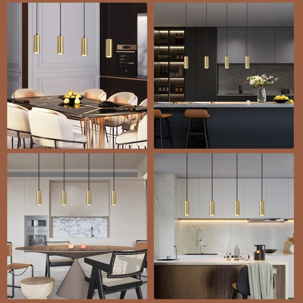 Lampada a sospensione ZMH GU10 retr¨° oro 170cm metallo con 4 luci in stile industriale
