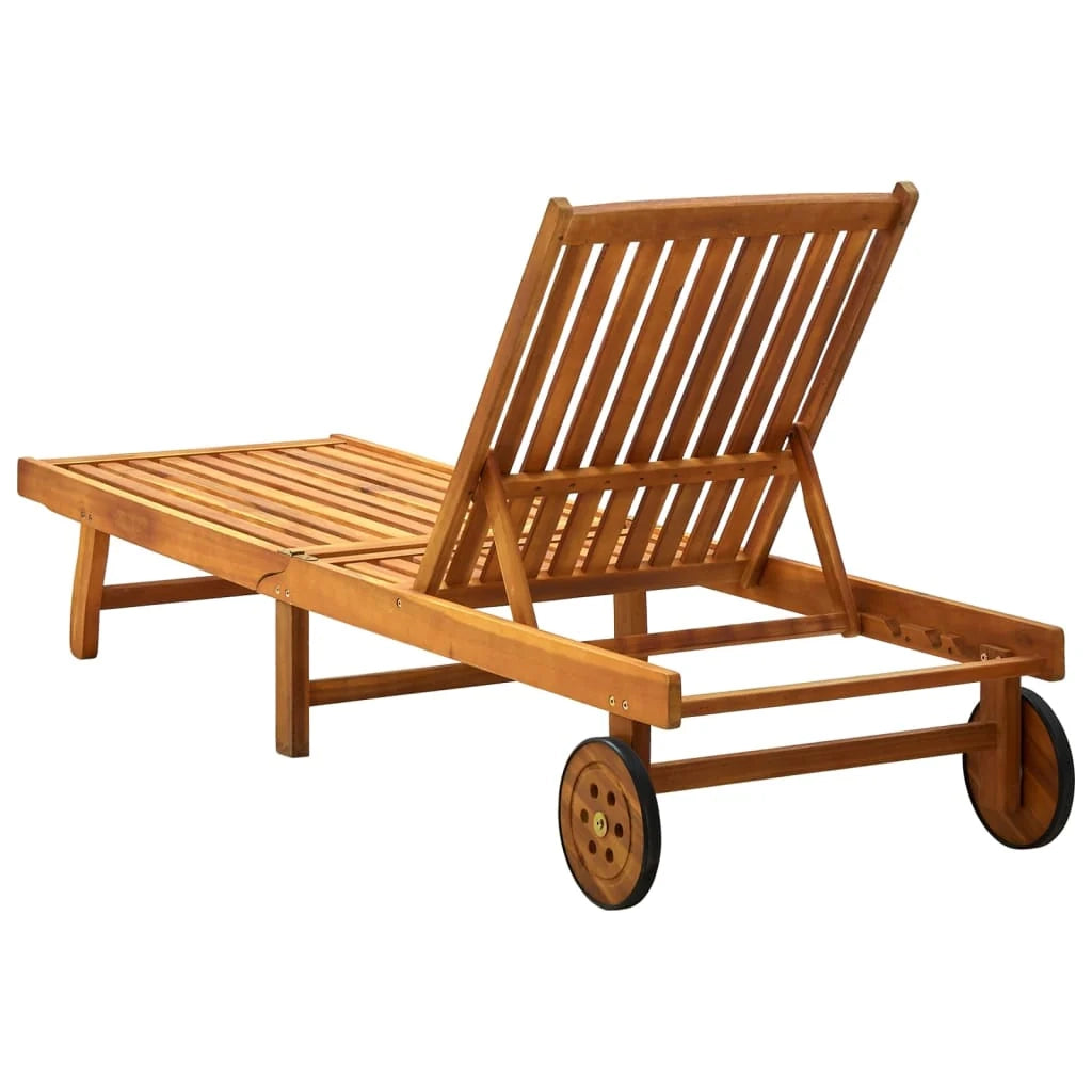 Lettino prendisole sedia a sdraio lettino prendisole letto da giardino mobili da esterno per patio con cuscino legno massello di acacia 02_0012375