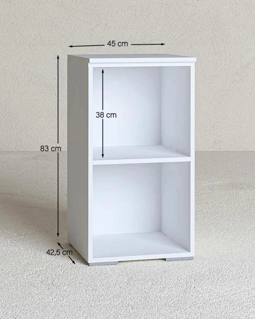 Armadio ufficio Pekino - Mobile archivio 1 anta con serratura - L. 45 x H. 83 x P. 42,5 cm – Bianco-Virginia_