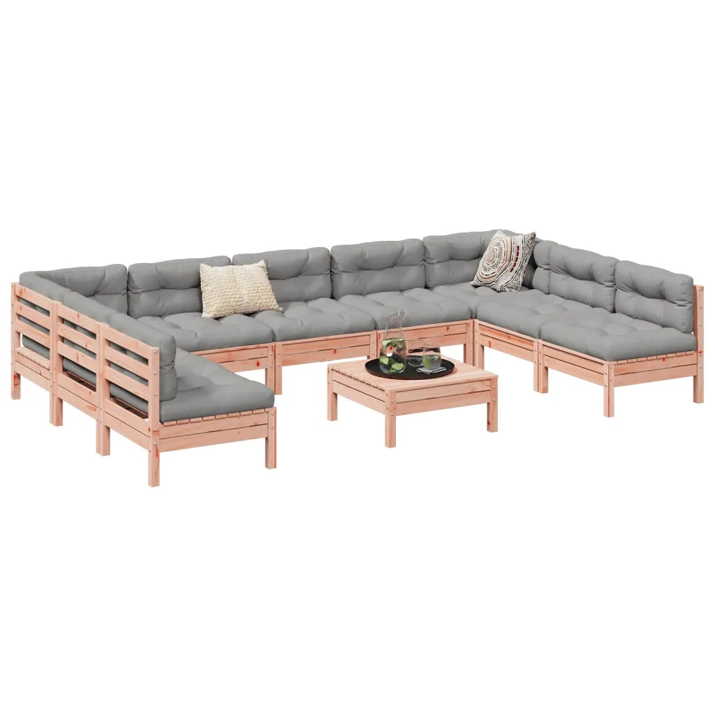 Set Divani Giardino 10 pz con Cuscini Massello Abete Douglas 3299601